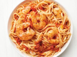 🧄🍤 Spaghetti mit Garnelen in Frischkäsesauce