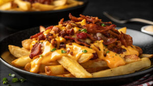 Easy Loaded LOADED FRIES with Bacon, Cheese, and Onions